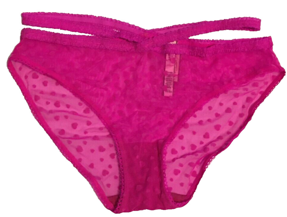 Victoria’s Secret Pink Heartbreaker Bikini Panty Size L Bali Orchid Hearts NWT
