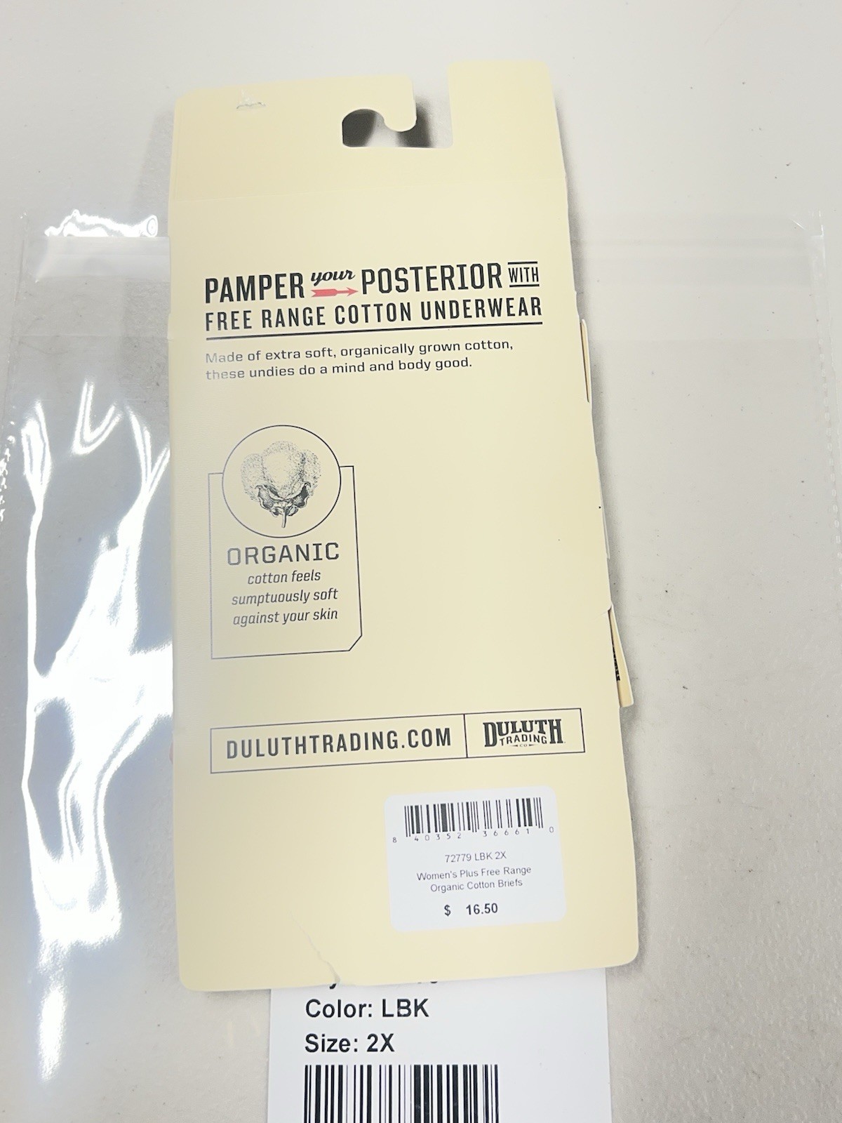 Duluth Women’s Free Range Underwear Brief Pink Organic Cotton 2X (20w-22w) NWT