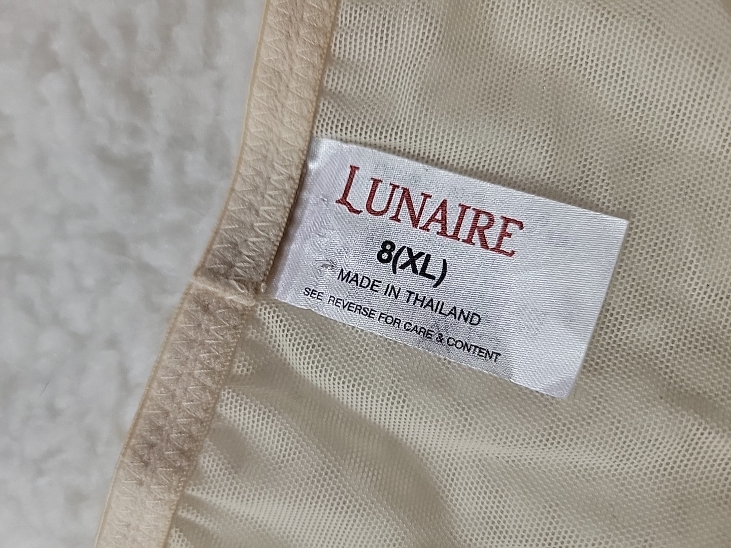 Vintage Lunaire Sheer Mesh Lace Panty NWT Bikini XL 8 Beige