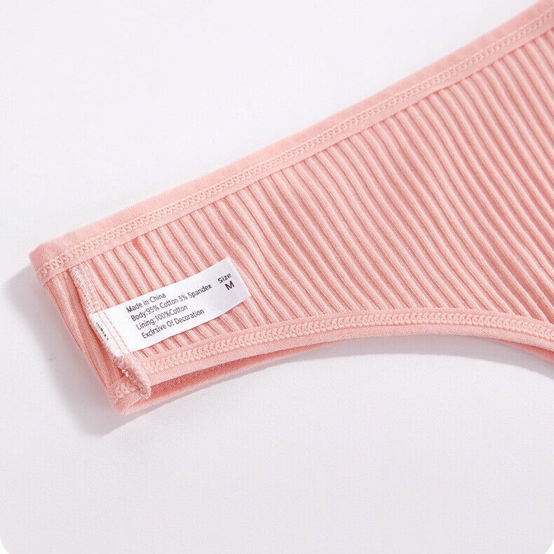 6 Packs Lot Sexy Womens Panties Thong G string Ribbed Cotton Underwear Lingeries