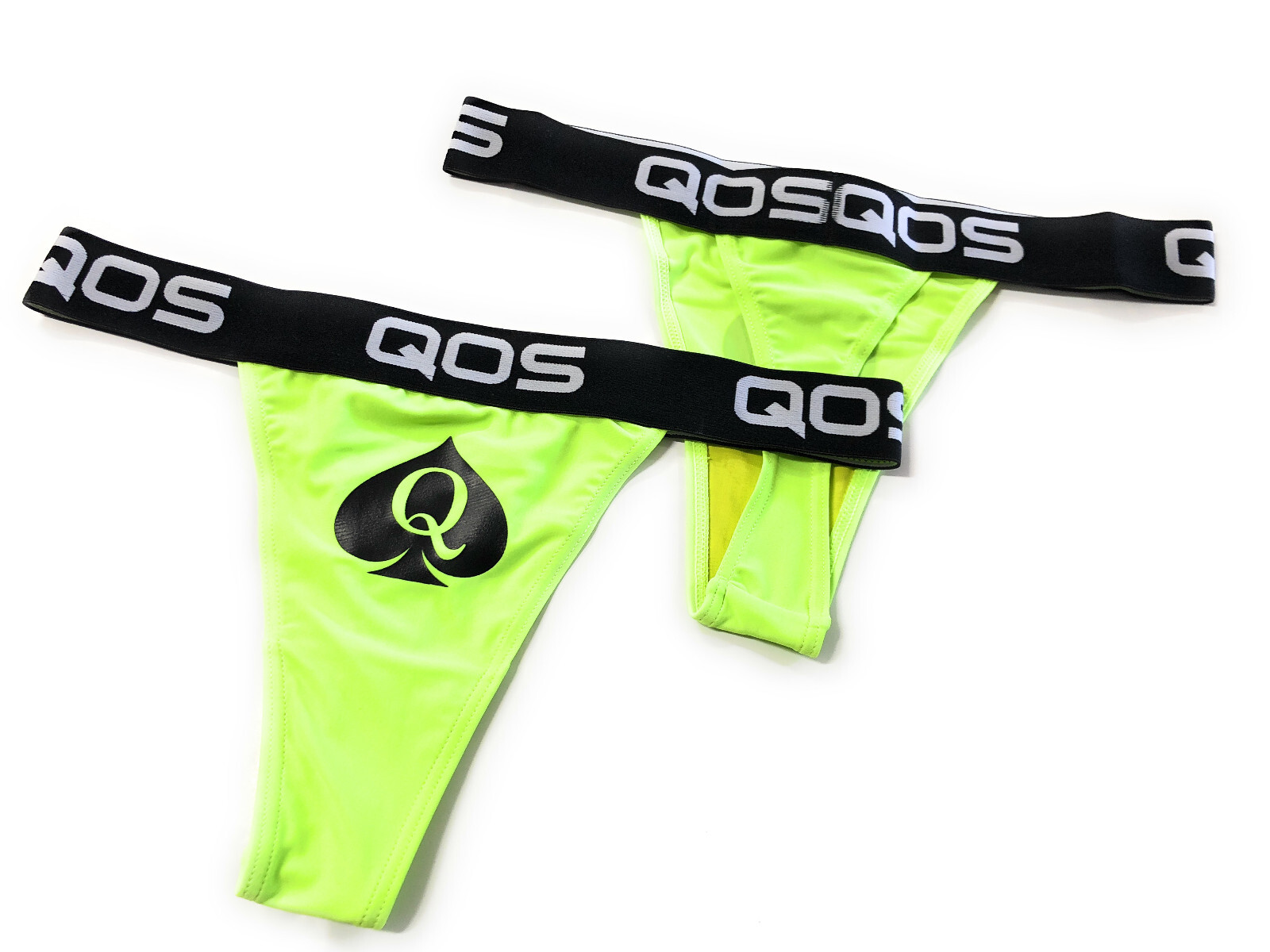 Official Iconic QOS BRAND Thong – Queen Of Spades Hotwife Panties Neon Green