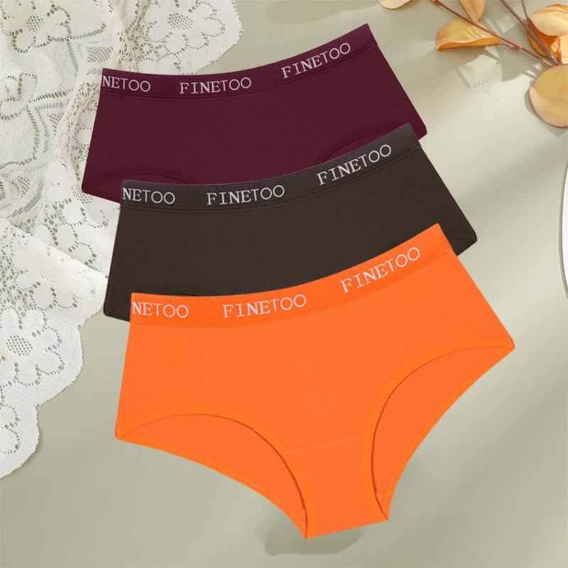 3x Women’s Cotton Briefs Low Waist Stretch Panties Soft Letter Elastic