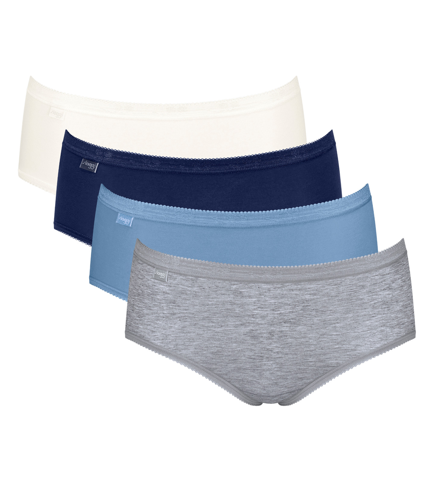 Sloggi Basic+ Midi Brief Knickers Pants 4 Pack 95% Cotton – 10071781 RRP £45.00
