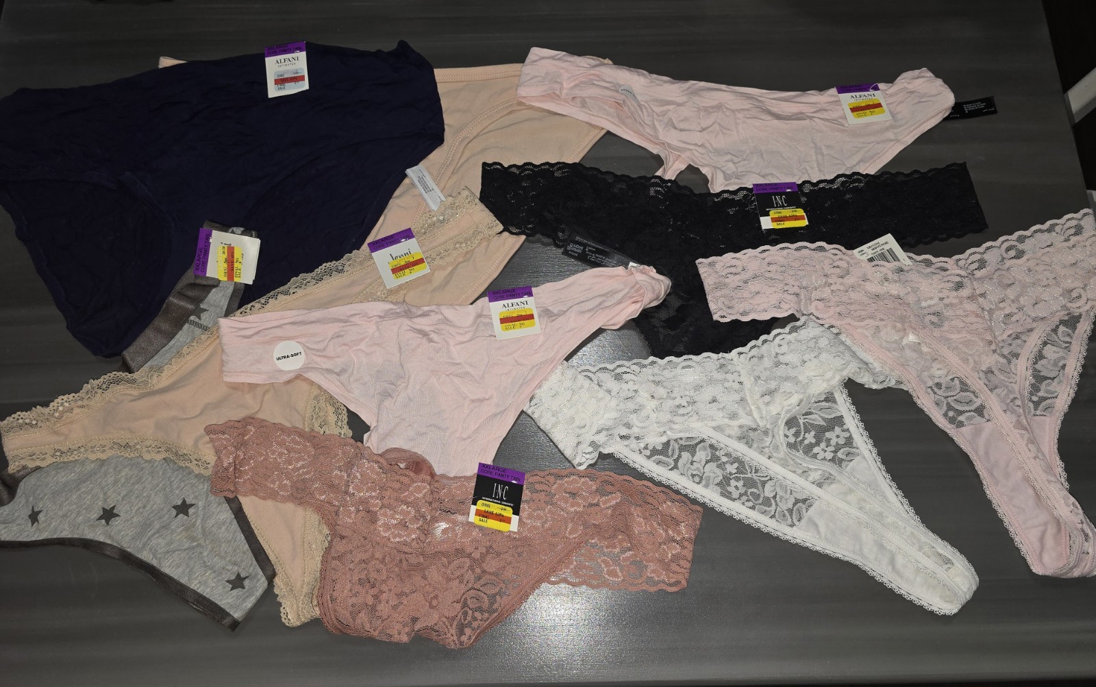 NWT 10 Pairs XXL ladies undies Panties. Thongs bikinis Lingerie Lace Stars Sexy