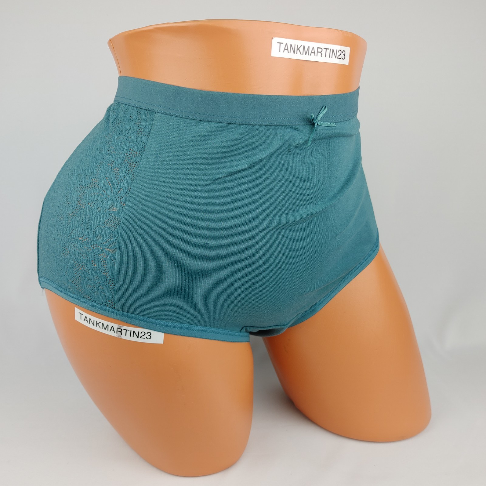 LANE BRYANT CACIQUE PLUS COTTON FULL BRIEF 18/20 PANTY SOLID TEAL BLUE LACE HIPS
