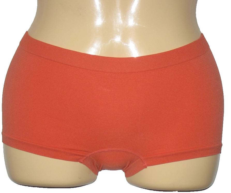 M U.S.A. – NEW – ONE SIZE – PUMPKIN – NYLON & SPANDEX BOY SHORT PANTY BRIEF
