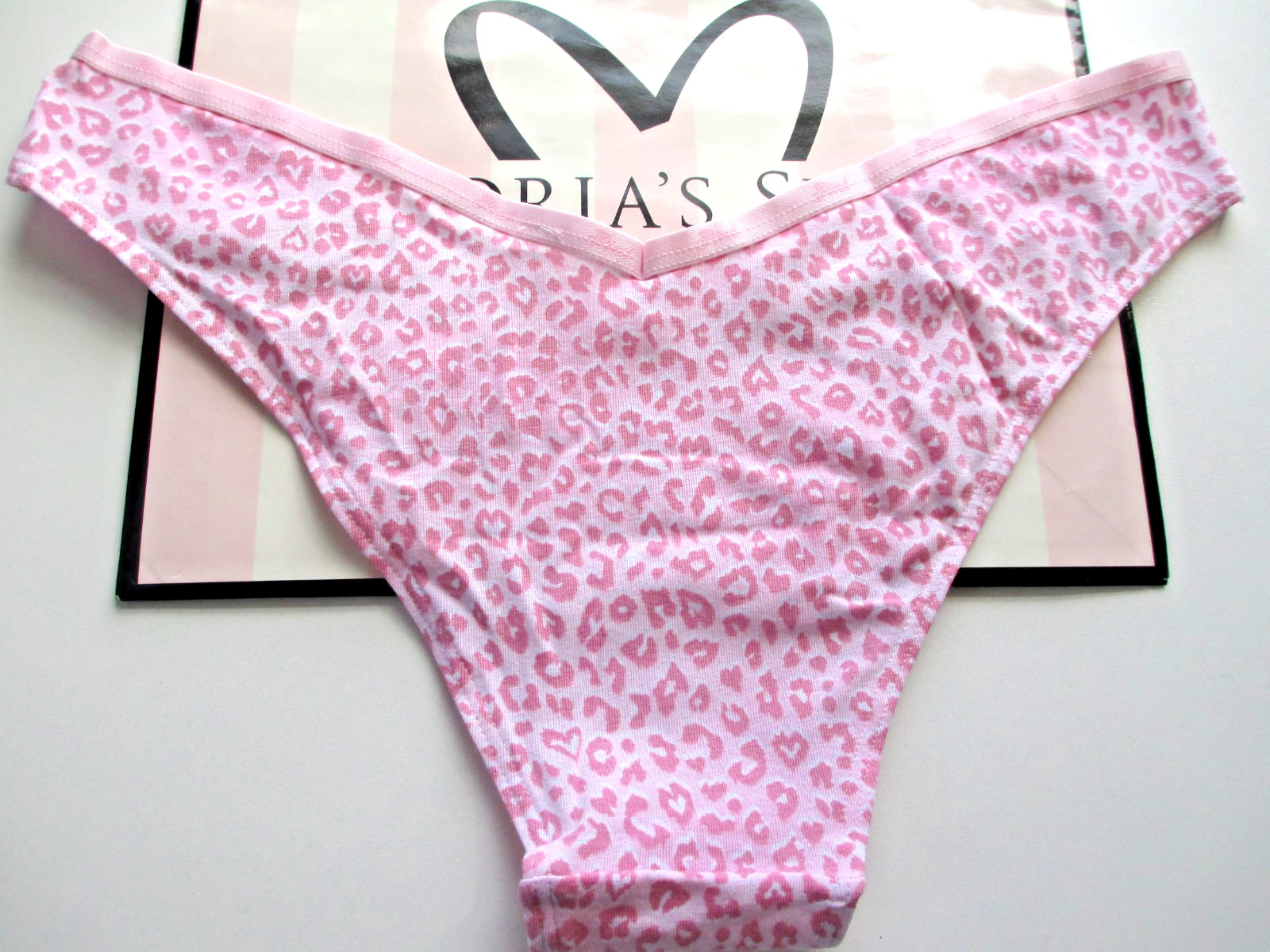 VICTORIA’S SECRET PINK Cotton Tanga High Leg Cheeky Panty S M L XL Pink Leopard
