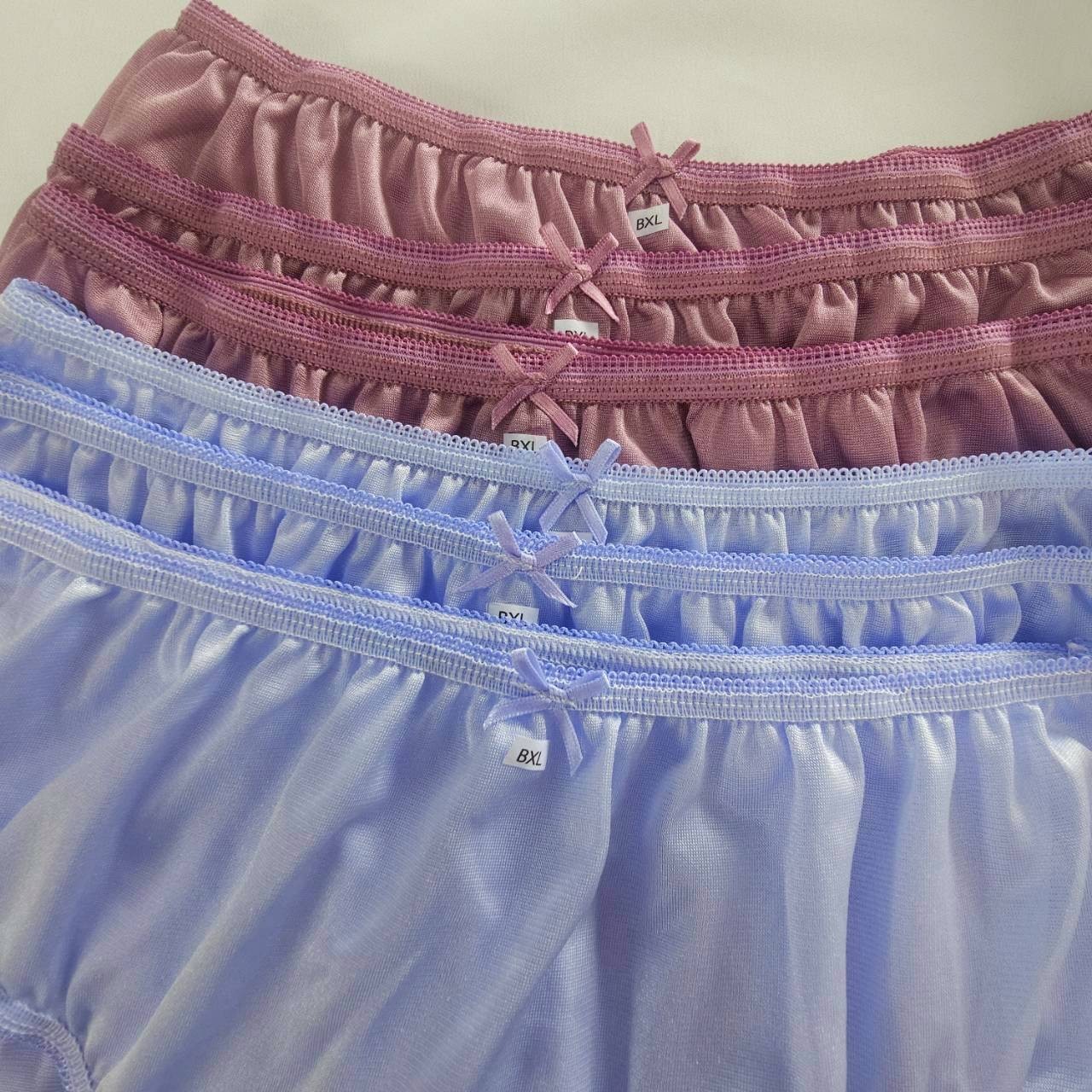6 Bikini Panties Underwear Woman Men Light Nylon Soft Briefs Hip38″-42″XL/Purple
