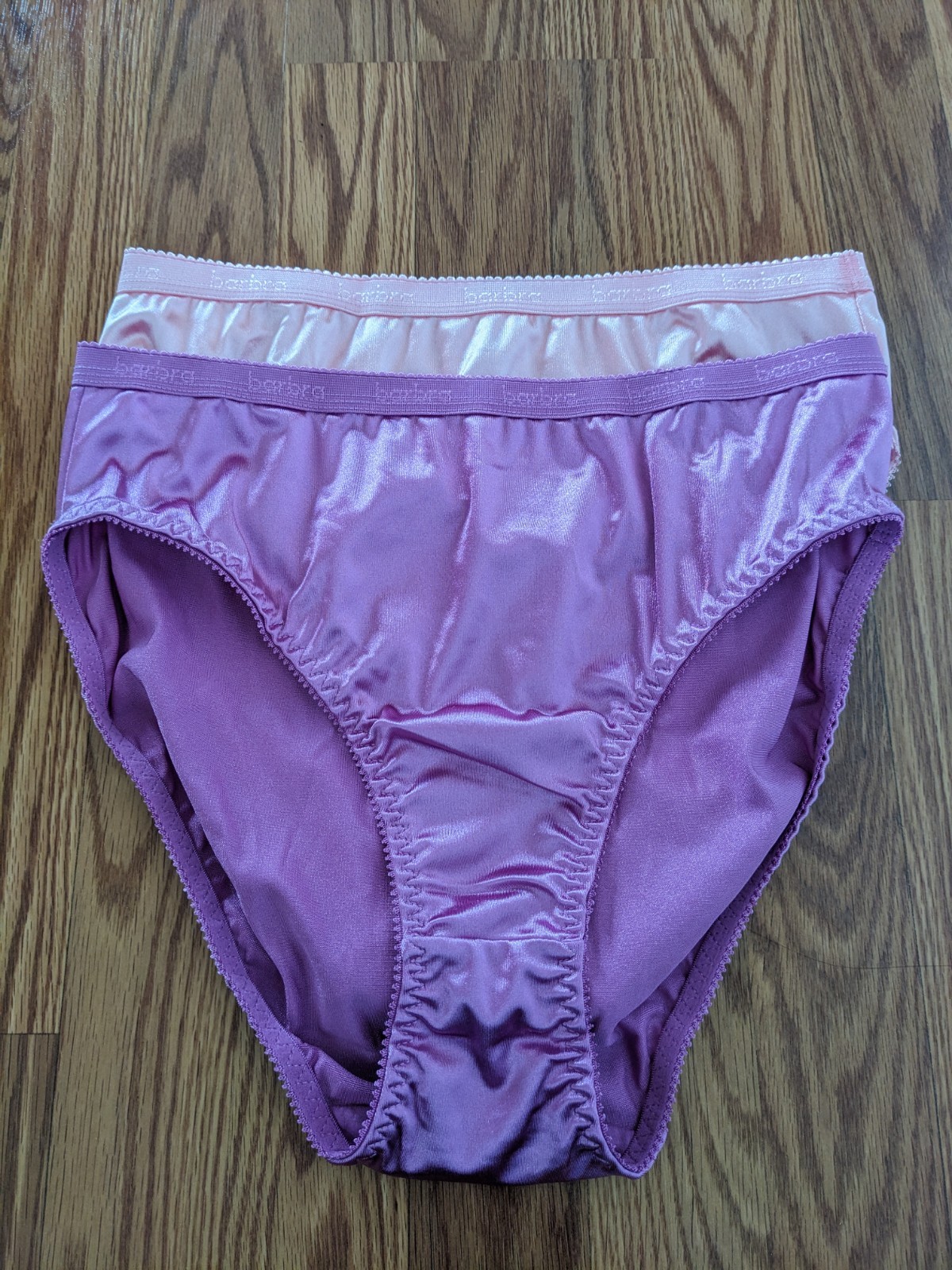 2 B2BODY XL pink Barbra High Waist Satin Bikini Panties shiny panty