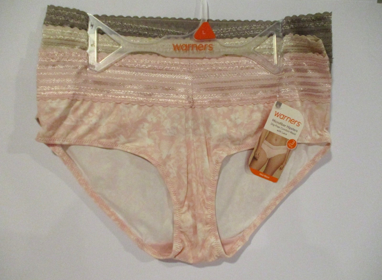 Warners Lace hipster microfiber panties 3 pair size 7/L