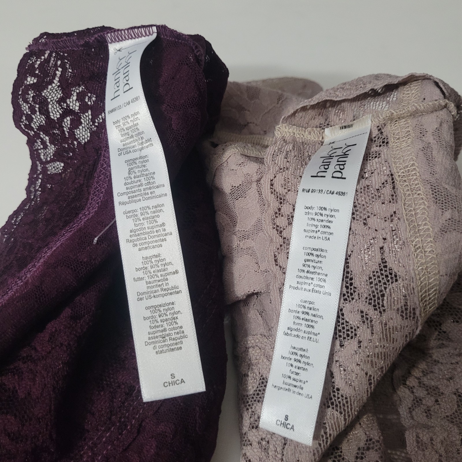 HANKY PANKY FRENCH BRIEFS SET OF 2 ASSORTED COLORS SIZE S.