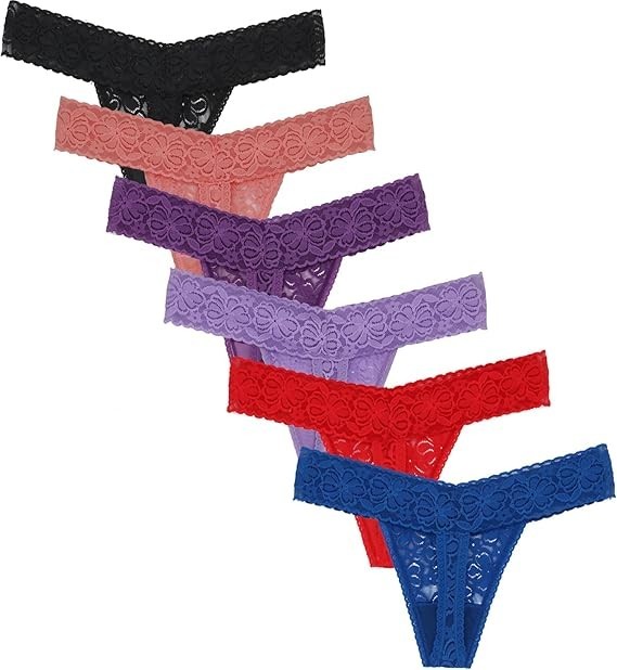 6 Tangas de Encaje suave Floral Ropa Interior Sexy Bragas de Moda para Mujer,,,