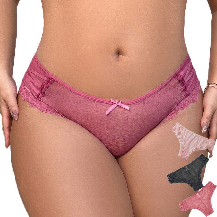 3pcs Lot Sexy Womens See Through Sheer Panties Briefs Cheeky Underwear Intimates