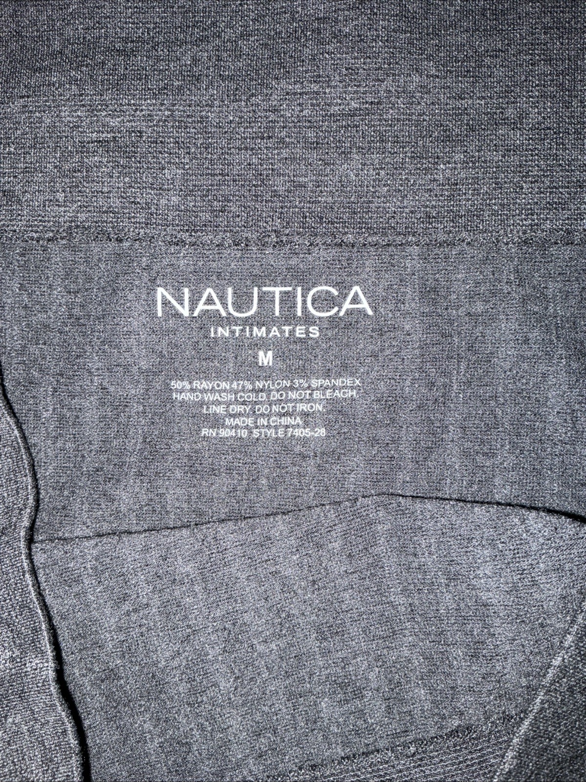 Nautica One Pair Hipster Panty GRAPHITE GRAY Rayon Nylon Spandex Blend M NWT