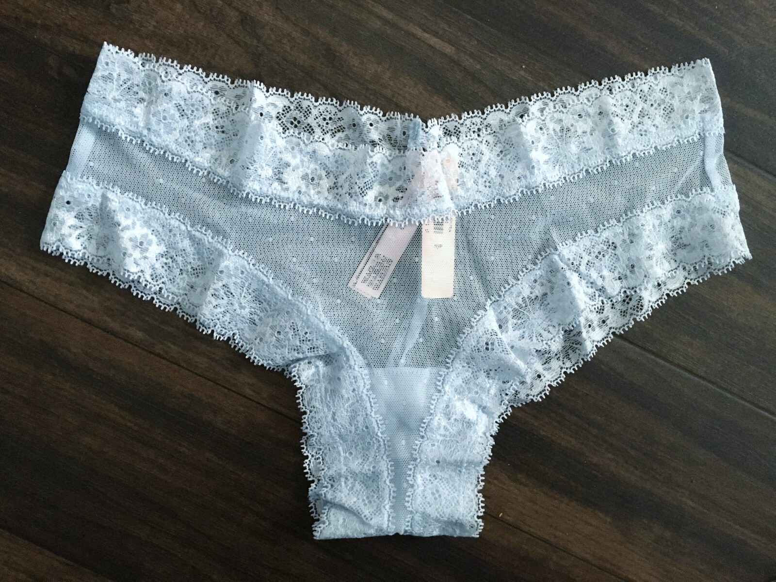 Nwt Victorias Secret The Lacie Floral Frenzy Cheeky Panty Light Blue L