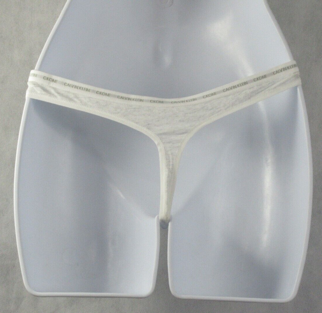 Calvin Klein Women’s CK One Cotton Blend Thong Panty Underwear, Gray, Medium