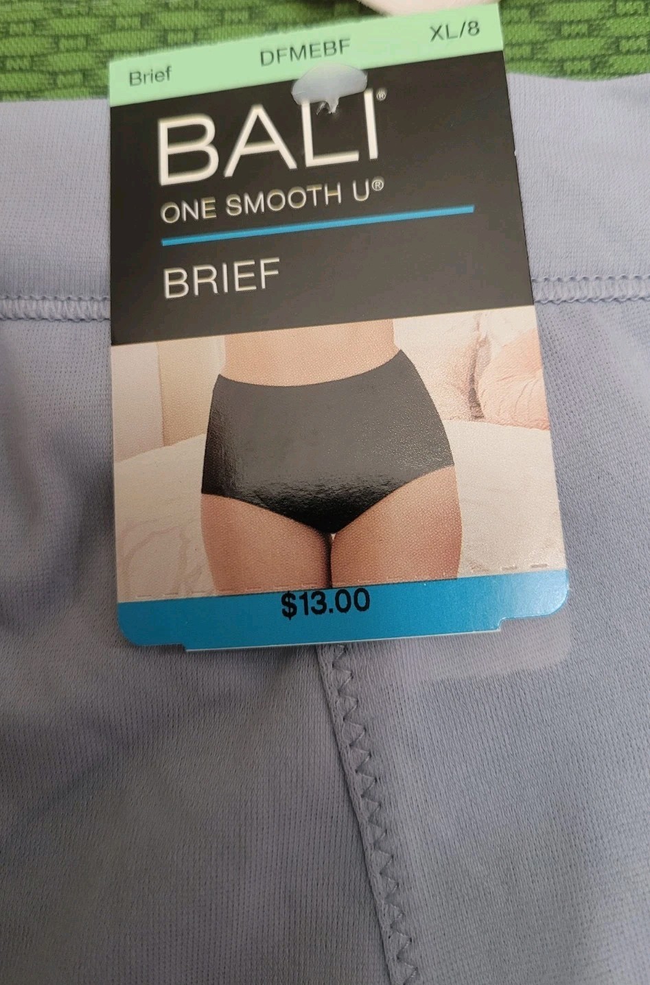 BALI One Smooth U Brief Panty DFMEBF Size XL GLO BLUE nwt $13.00