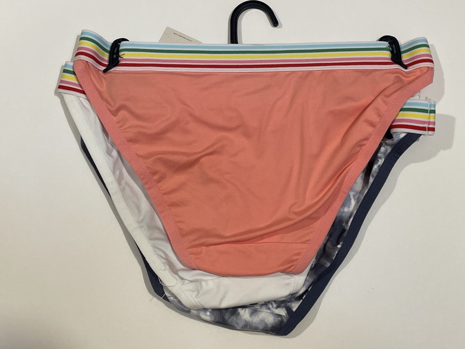 Lucky Brand 3 BIKINI SUPER SOFT TIE DYE RAINBOW WAISTBAND Panty MEDIUM