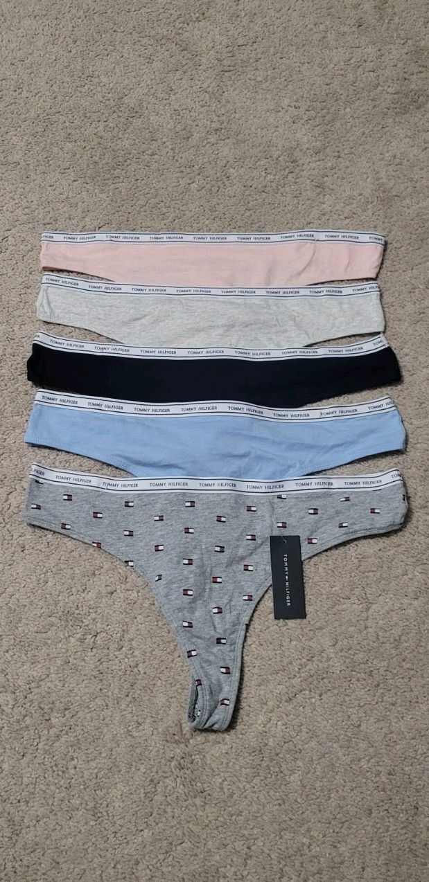 Tommy Hilfiger Women’s Cotton 5 Pk Thong Underwear Panties Size Medium NWT
