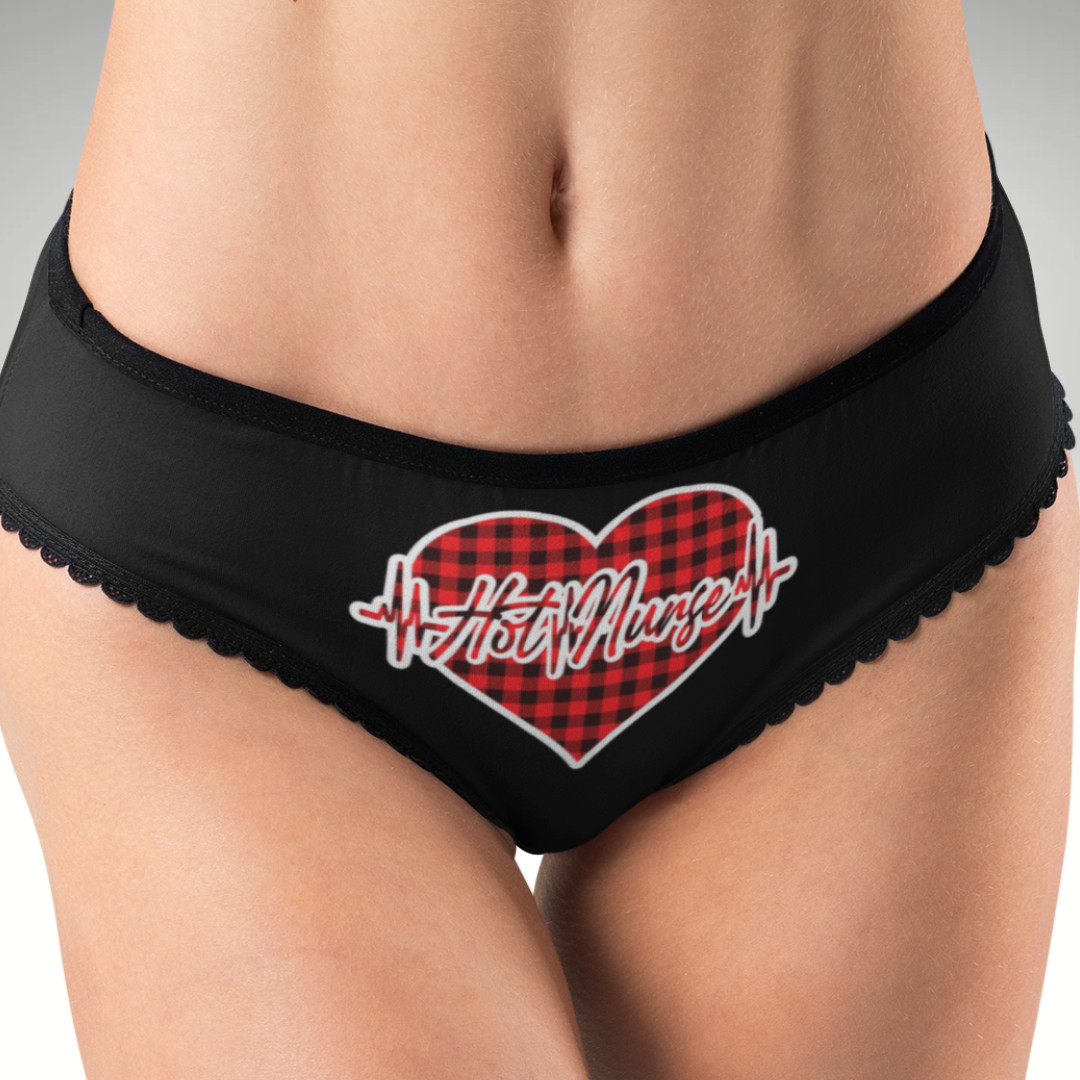 Hot Nurse Hipster Panties Sexy EKG Heart Lingerie Gift