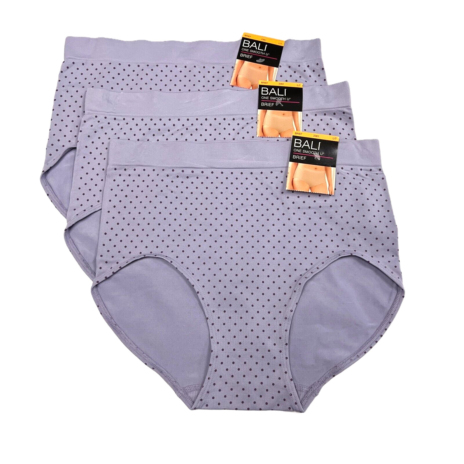 Bali One Smooth U Brief Panty L 7 NWT 2361 – 3 PACK Large
