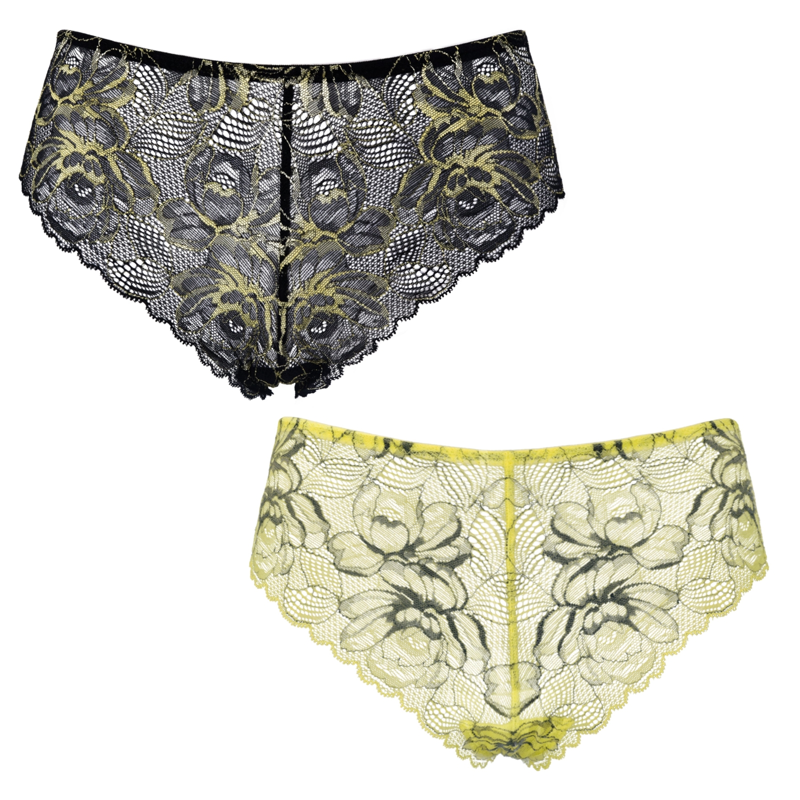 Women’s Pack Of 2 Comfort Sheer Lace Tanga Hipster Boyshorts Panties
