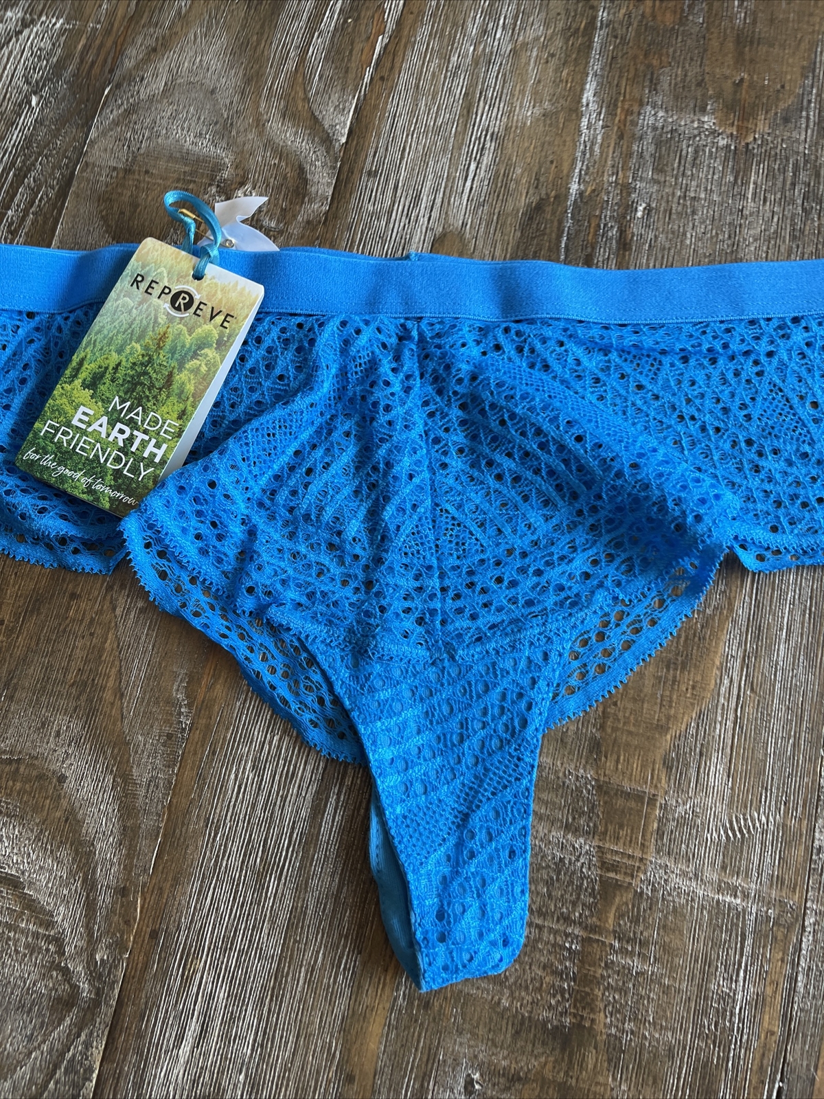 Clo Intimo Repreve Lace Thong 2 pack NEW Blue Size Medium NEW