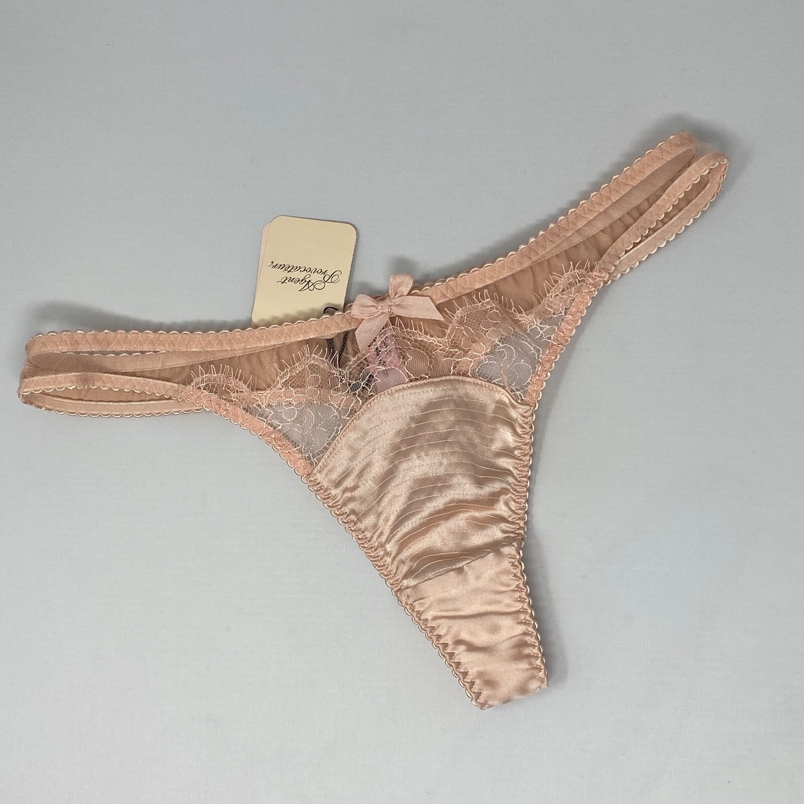 Agent Provocateur Helene Blush Silk Thong AP3 Medium NWT $145