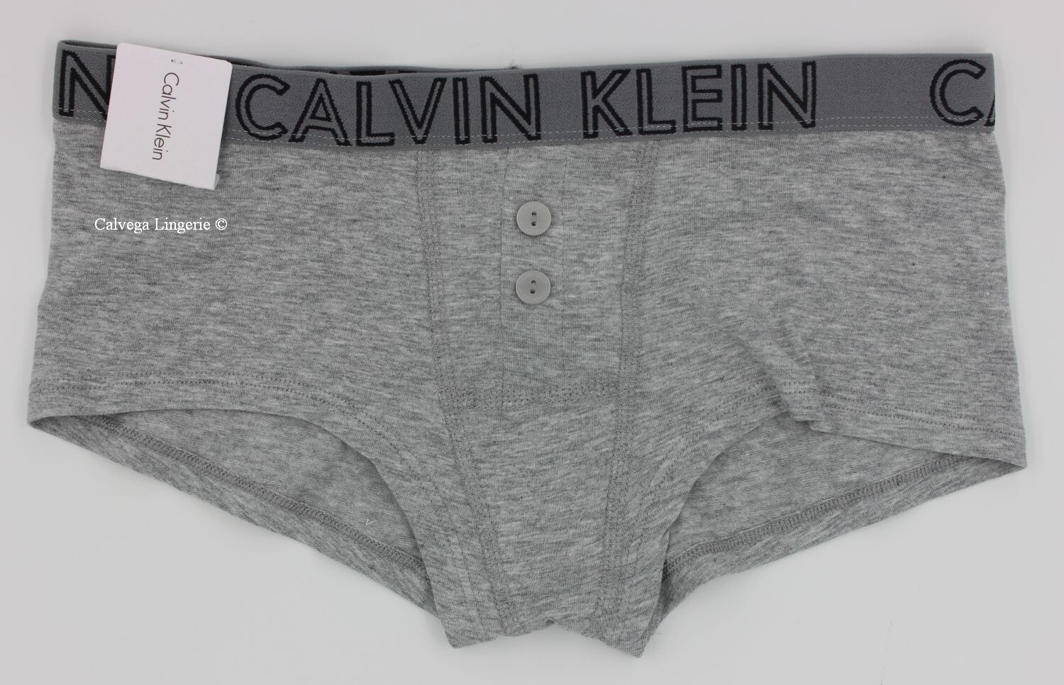 NWT Calvin Klein QD3639 “Ultimate” Cotton Logo Boyshorts, Grey Melange (020)
