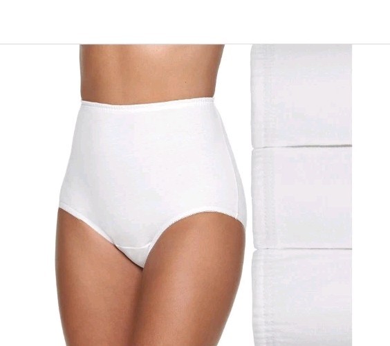 Vanity Fair Perfectly Yours Classic White Cotton 3-Pack Briefs Sz 6 M-#15320