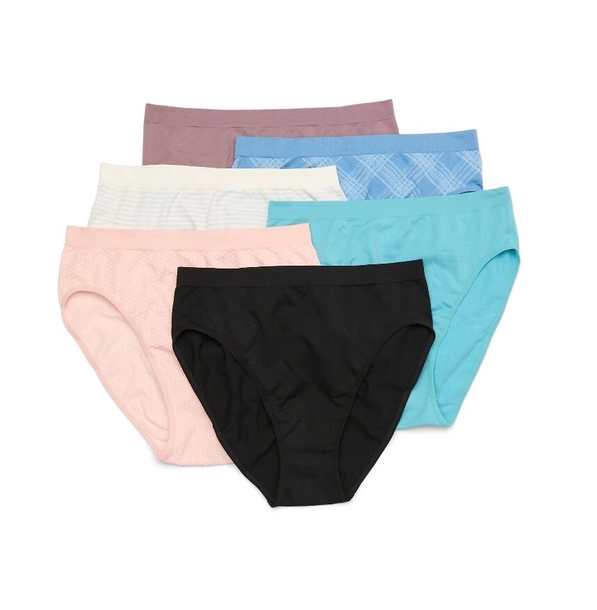 JOYSPUN Soft Seamless High Cut Brief Women’s 6 Pack, Sizes XS-3XL *See Discounts