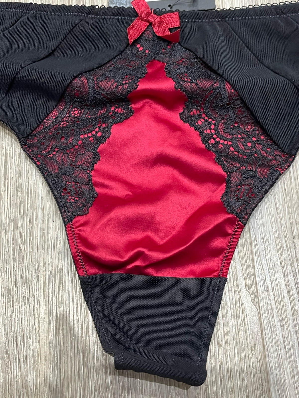 Ann Summers Teagan Triple Boost Burgundy Red & Black Thong Size 18 FREE POST