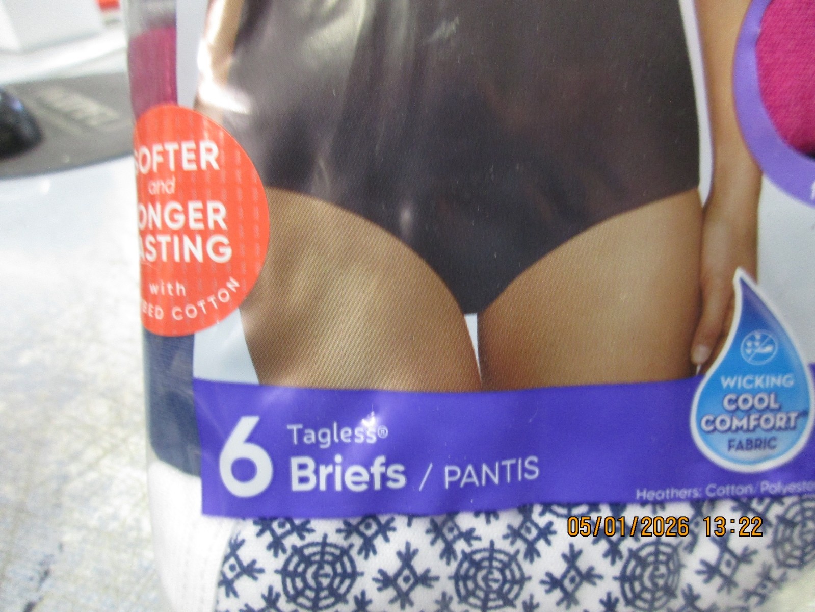 Hanes Women’s Ultimate Breathable Cotton Briefs Panties 5 Pack – Size 10 3XL