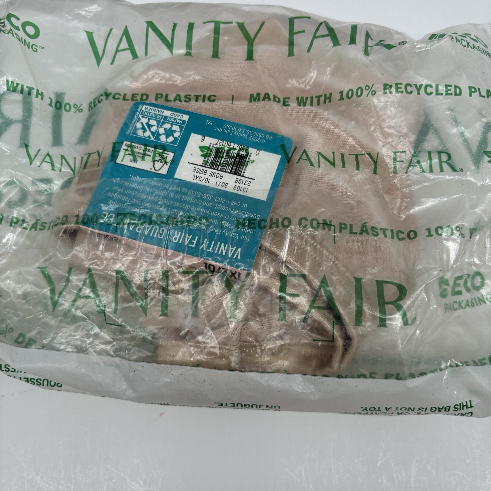 Vanity Fair Illumination Brief Panty Rose Beige 13109 Sz 10/3XL – NWT