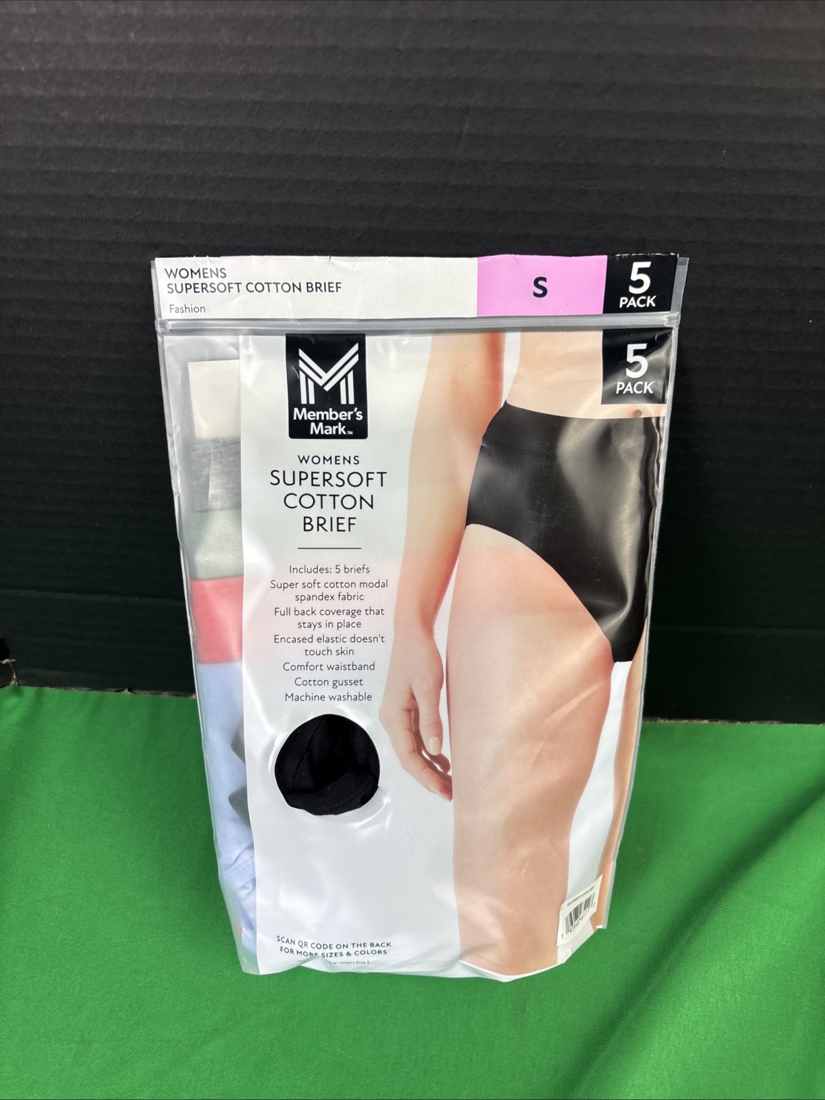 Member’s Mark Women’s 5-Pack Supersoft Cotton Brief Size S Brights