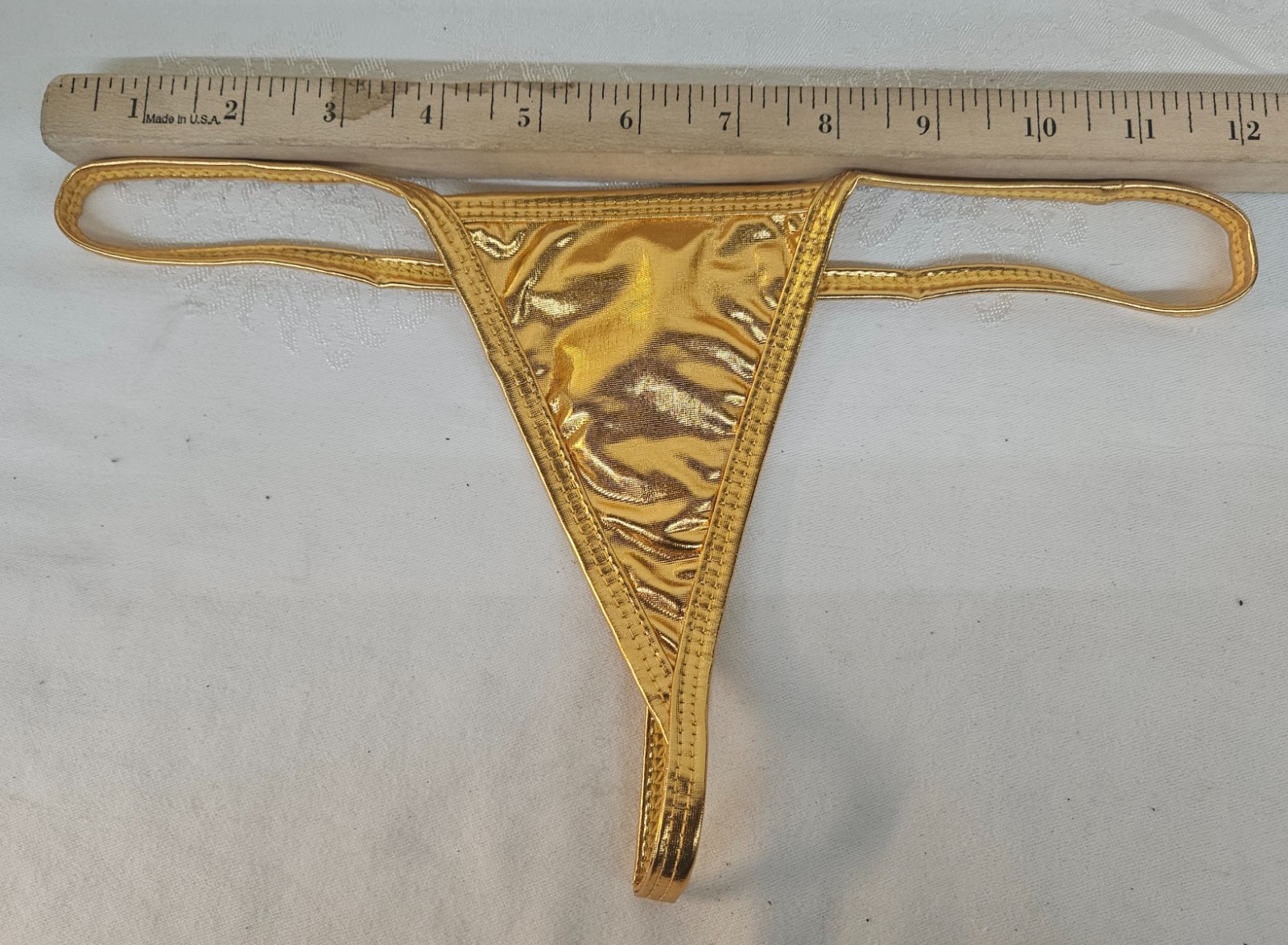 NIP Metallic Gold G-String Panties Size XS-S Skimpy Stripper Panties