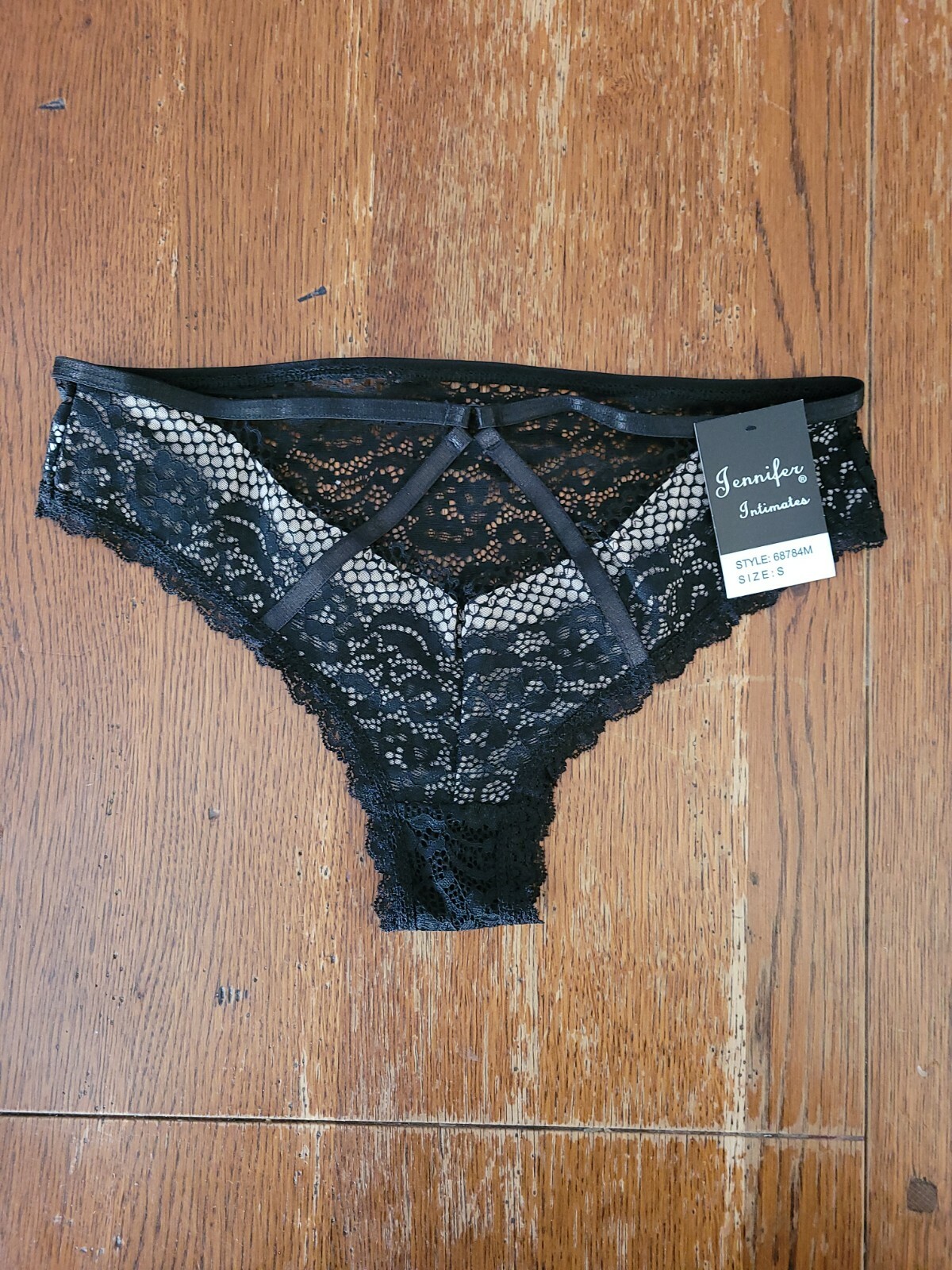 Jennifer Intimates panties small lace geometric lace cage 68784m 3 pack