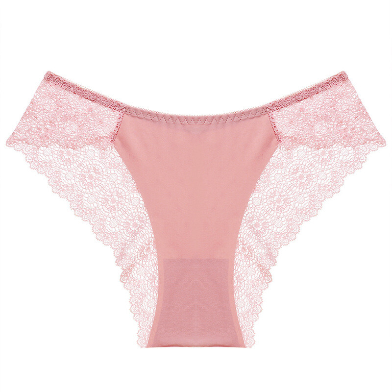 5 Pack Lot Sexy Womens Ice Silky Seamless Panties Lace Briefs Lingerie Underwear