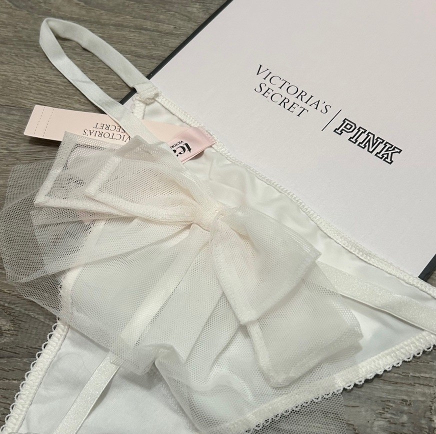 NWT Dream Angels Tease VICTORIA’S SECRET BRIDE BRIDAL Tulle Veil THONG PANTY XL