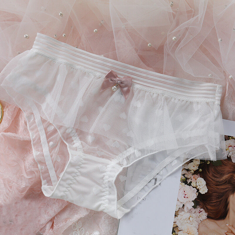 Sexy Sweet Girls Lolita Underpants Sheer Bow Panties Underwear Briefs Japanese