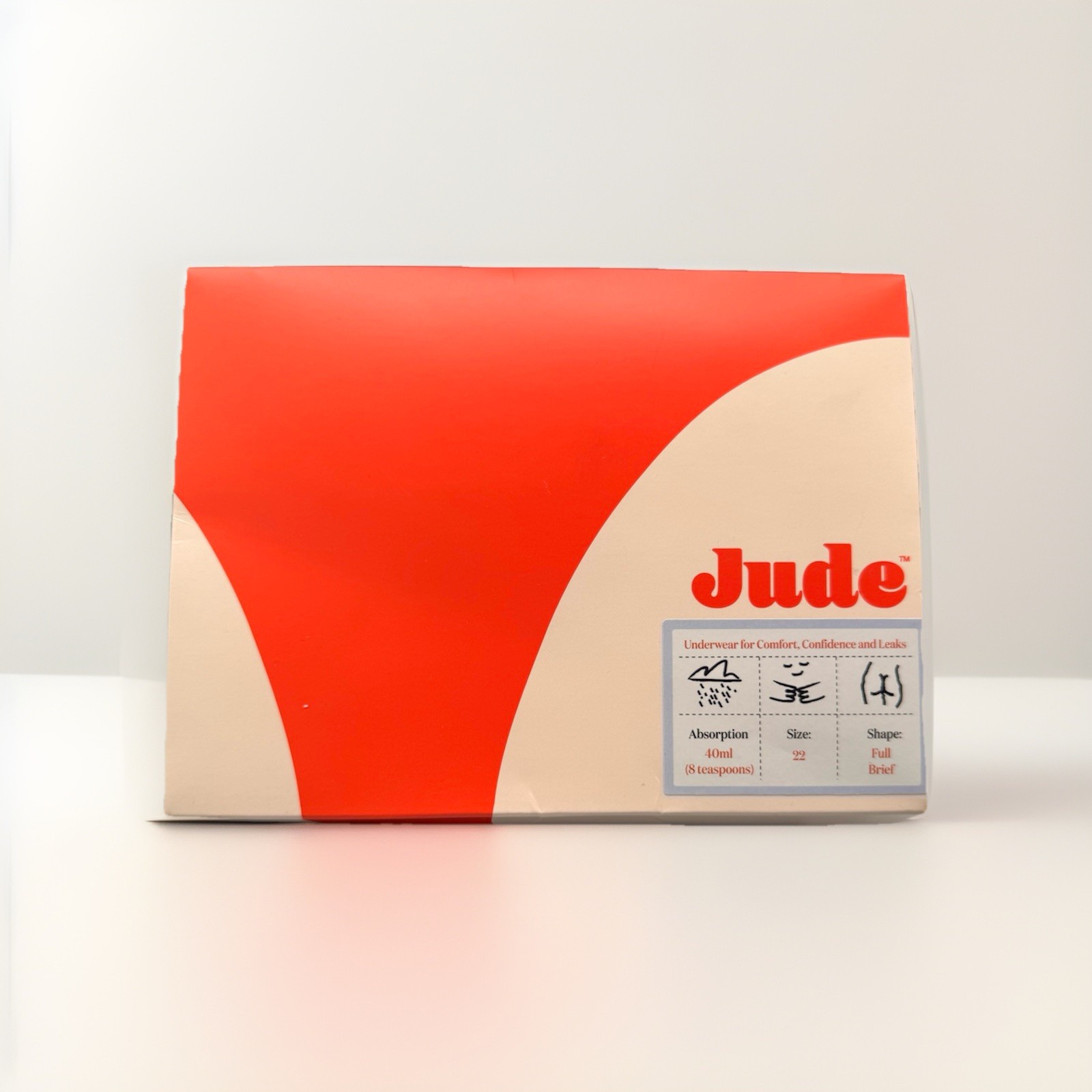 Jude Womens Full Brief 40ml Absorption Underwear Size 22 New In Box