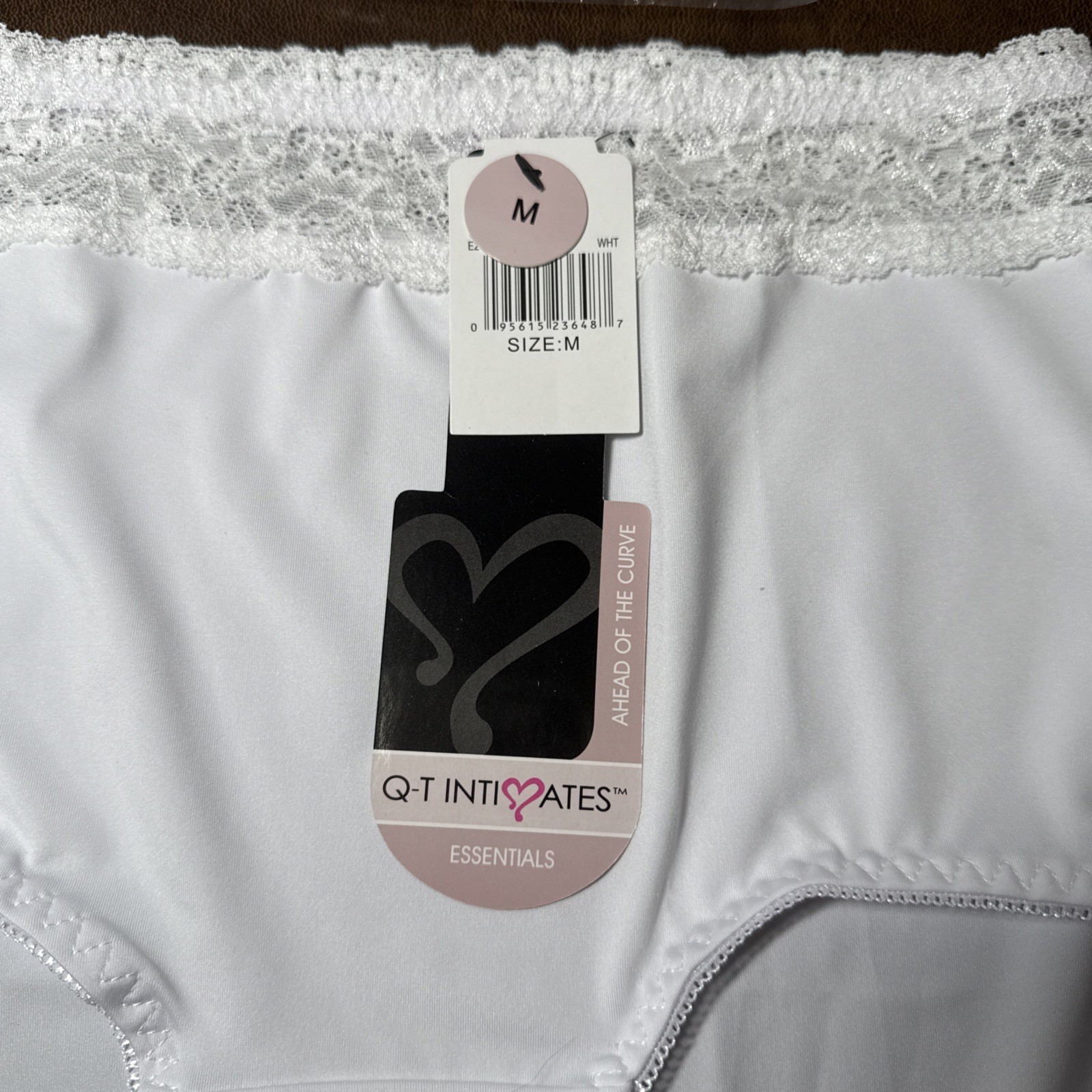 NEW QT Intimates White Lace Waist Light Support Tummy Control Panty Brief Sz M