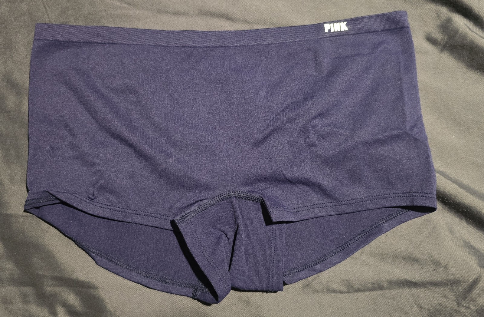 PINK Victoria’s Secret Blue Logo Boyshort Panties L 1 Pack Polyamide Elastane