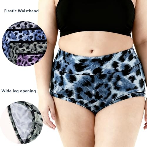 Women’s Leopard Print Panties Plus Size 4X-Large 6 Pack Leopard Print Underwear