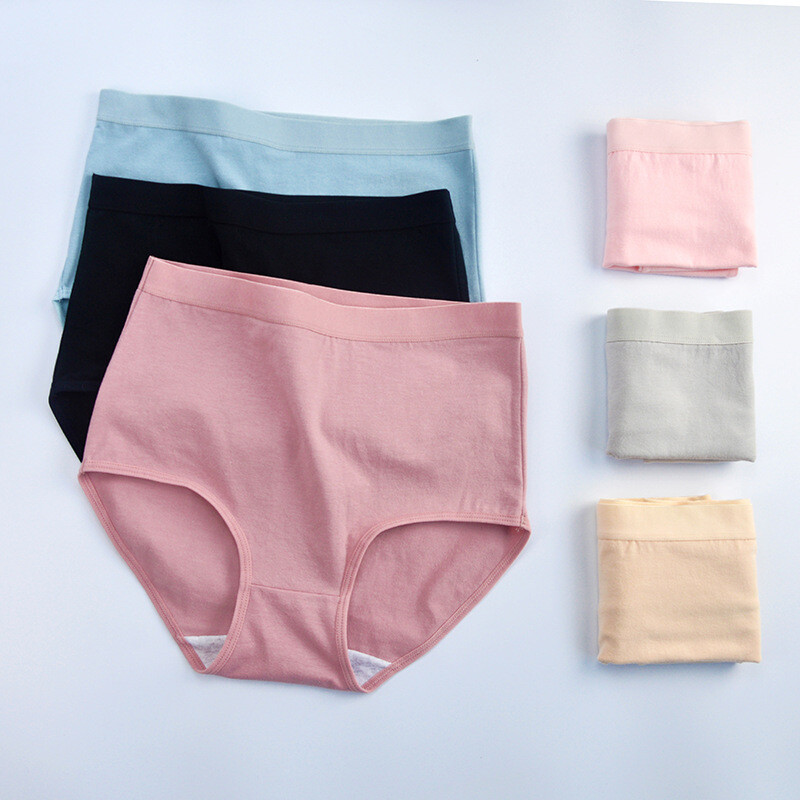 220lbs Women High Waist Cotton Panties Briefs Underwear Soft Underpants 3Pcs