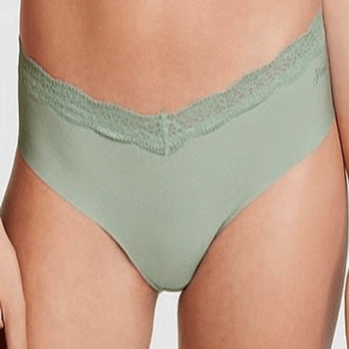 Victoria’s Secret, pink, no-show, cheekster panty. Size XL Indonesia, green with