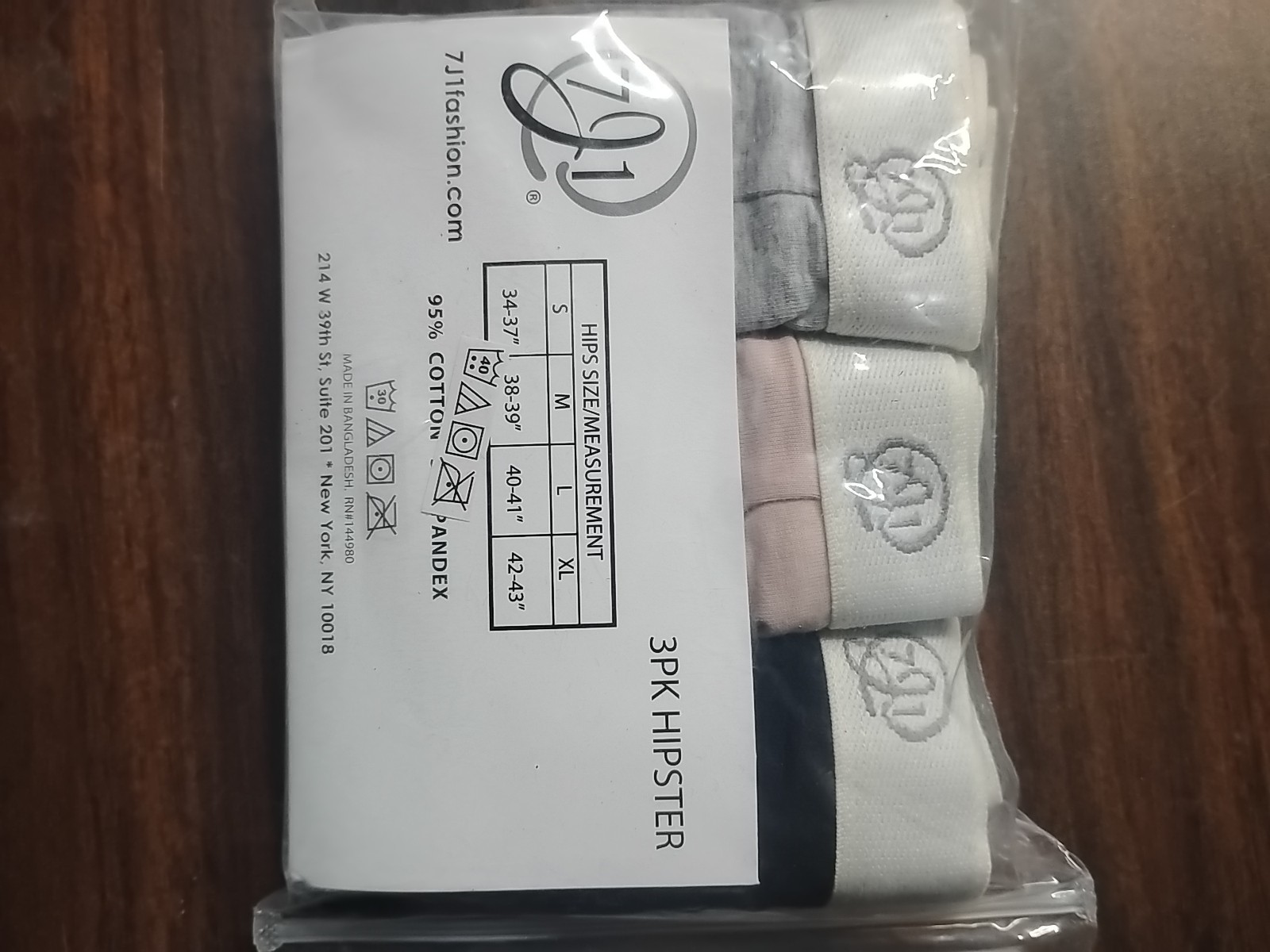 3 Pack Ladies Hipsters By 7J1 Size M Black Grey And Pink