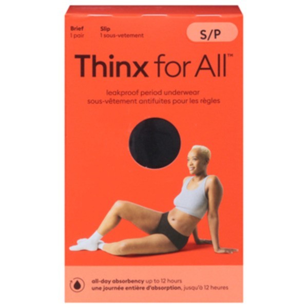 Thinx for All Women’s Comfort Brief Leakproof Period Underwear, S/P, Black Small