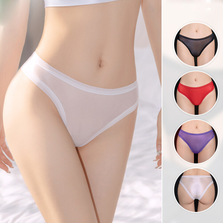 4PCS/LOT Sexy Womens See Through Sheer Panties Briefs Cheeky Underwear Lingeries