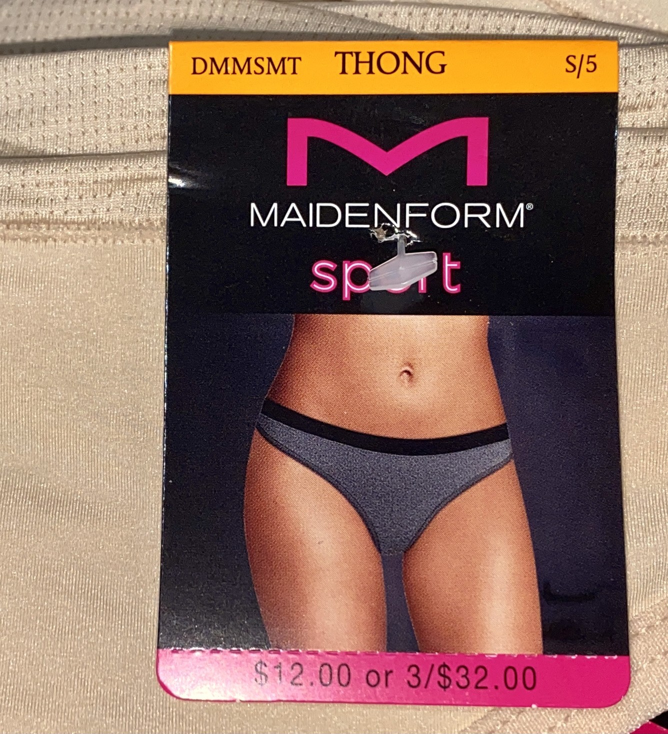 MAIDENFORM Sport Nude Breathable Thong Panty NEW Womens Sz S 5 XL 8 2XL 9